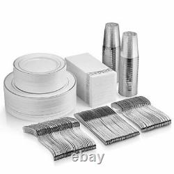 350 Piece Silver Dinnerware Set 50 Guest Rim 350 Piece