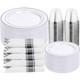 350pcs Silver Plastic Dinnerware Set For 50 Guests, Fancy Disposable Plates F