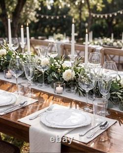 350Pcs Silver Plastic Plates, Plastic Dinnerware Set for 50 Guests