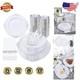 350pc White Silver Plastic Plates & Silverware Baroque Elegance, Disposable