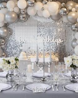 350pc White Silver Plastic Plates & Silverware Baroque Elegance, Disposable