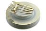 360 Pcs/60 Guest Plastic Plate Gold, Silverware Set Luxury For Wedding, Party