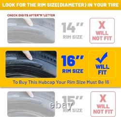 4-Pack 16-Inch Wheel Rim Covers Fits Most Vehicles, Easy Install
