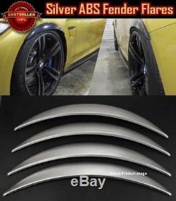 4 Pieces Glossy Silver 1 Diffuser Wide Fender Flares Extension For BMW