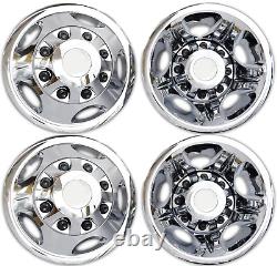 4 Silverado 3500 17 2011-2024 Dually Wheel Simulators Dual Rim Liners Stainless