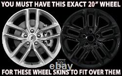 4 fits Dodge Durango GT R/T 2021-2023 Black 20 Wheel Skins Hub Caps Rim Covers