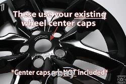 4 fits Dodge Durango GT R/T 2021-2023 Black 20 Wheel Skins Hub Caps Rim Covers