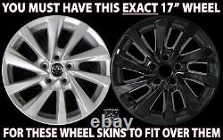 4 fits Toyota Camry LE 2021-2023 Black 17 Wheel Skins Full Rim Covers Hub Caps