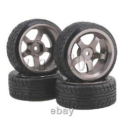 40Pieces Al. 5-Spoke Wheel Rim & Plastic Tyre Kit for RC110 On Road Racing Car