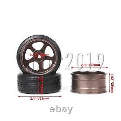 40Pieces Al. 5-Spoke Wheel Rim & Plastic Tyre Kit for RC110 On Road Racing Car