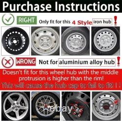 4X 16 Inch Wheel Covers Snap On Full Hub Caps Fit for R16 Tire & Steel Rim