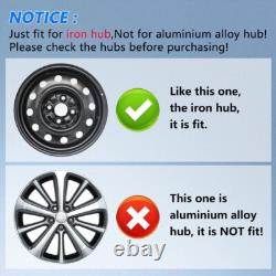 4X 16 Inch Wheel Covers Snap On Full Hub Caps Fit for R16 Tire & Steel Rim
