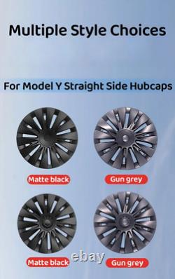 4pcs For Tesla Model Y Car Wheel Caps 19 Inch Hubcaps Rim Caps Full Cover Silver