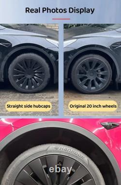 4pcs For Tesla Model Y Car Wheel Caps 19 Inch Hubcaps Rim Caps Full Cover Silver