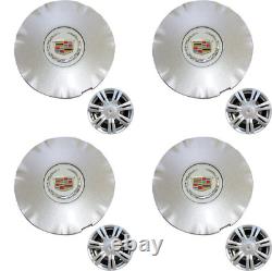 4x Car Wheel Center Caps Rim Hubcaps Emblems Badges Silver For Cadillac 9599024