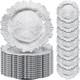 50 Pcs Silver Floral Charger Plates 13 Ruffled Rim For Weddings & Events