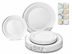 50 Plates Pack 25 Guests Party Disposable Plastic Plate Set 25 x 10.5'' Dinner