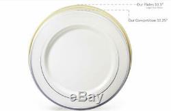 50 Plates Pack 25 Guests Party Disposable Plastic Plate Set 25 x 10.5'' Dinner
