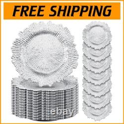 50 Reusable 13 Plastic Charger Plates with Ruffled Rim Perfect for Events