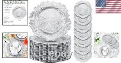 50 Reusable 13 Plastic Charger Plates with Ruffled Rim Perfect for Events