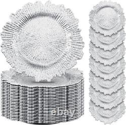 50 Reusable 13 Plastic Charger Plates with Ruffled Rim Perfect for Events