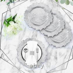 50 Reusable 13 Plastic Charger Plates with Ruffled Rim Perfect for Events