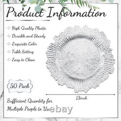 50 Reusable 13 Plastic Charger Plates with Ruffled Rim Perfect for Events