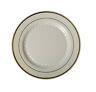 6 Bone/gold Rim Dessert Plates Look Real Classy Ivory Silver Splendor Line