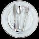 60 People Dinner Wedding Tableware Disposable Plastic Plates Silverware Rim Silv