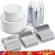 600 Ct Silver Rimmed Disposable Dinnerware Set 100 Guests Wedding Party New