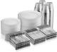 600 Piece Silver Dinnerware Set -100 Silver Rim 10 Inch Plastic Plates 100 Rim 7