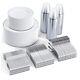 600pcs Dinnerware Set For Rim Plastic Plates Disposable, 100 100 Guests Silver