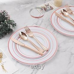 600pcs Disposable Dinnerware Set 50 Guests Heavy Duty Party Plates Cutlery New