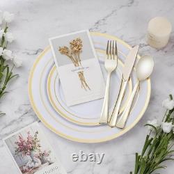 600pcs Heavy Duty Disposable Dinnerware Set Plates Cutlery Cups Party Supplies