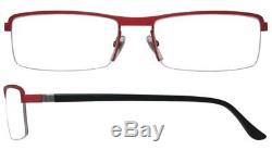 675$ STARCK EYES PL1110 Red Black Frame Glasses Eyeglasses Half Rimless Rim Men