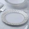 7.25 White With Silver Rim Plastic Plates For Wedding Party Catering Reception
