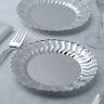 7.5 Silver Dessert Appetizer Party Plastic Plates With Flared Rim Disposable