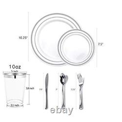 700 Piece Heavy Duty Disposable Dinnerware Set Parties Events Weddings New