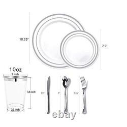 700 Piece Heavy Duty Disposable Dinnerware Set Parties Events Weddings New