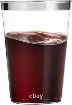 700 Piece Plastic Silver Dinnerware Set 200 Rim Plates 300 Silverware 100 Cups