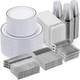 700 Piece Silver Dinnerware Set For 100 Guests, Disposable Plastic Plates For