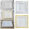 8 White Square Plastic Salad Luncheon Plates With Rim Wedding Disposable Sale