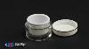 8ml Clear Acrylic White Polypropylene Silver Trimmed Round Jar With Cap U S Plastic Corporation