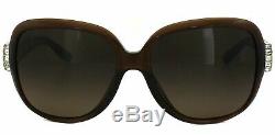 AUTHENTIC CHLOE Sunglasses 612sr Brown Gold SQUARE Rimmed Havana Crystal Womens