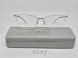 Airlock 3005 971 Pure Crystal Clear Silver Ultra-Light Eyeglasses Frame with Case