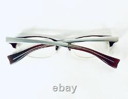 Alain Mikli Brown Lucite Half Rim Oval Glasses W Silver Metal Temples 48 14 135