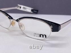 Alain Mikli Eyeglasses Frames Woman Black Silver Oval Half Rim M0203