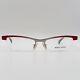 Alain Mikli Eyeglasses Ladies Angular Red Silver Metallic Half Rim A0215 01 New