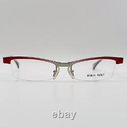 Alain Mikli eyeglasses Ladies Angular Red Silver Metallic half Rim A0215 01 New