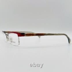 Alain Mikli eyeglasses Ladies Angular Red Silver Metallic half Rim A0215 01 New